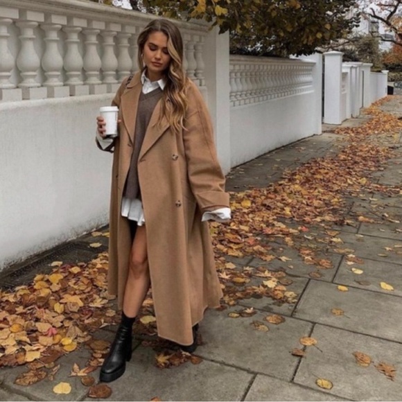 WOOL BLEND OVERSIZED COAT - Picture 1 of 16